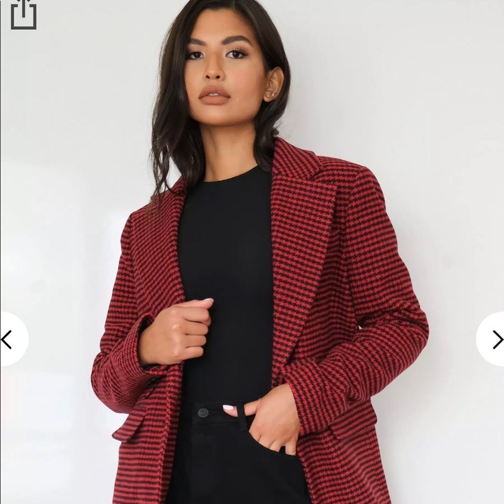 Houndstooth boyfriend blazer